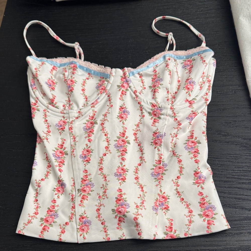 Edikted Cream and Pink Floral Camisole